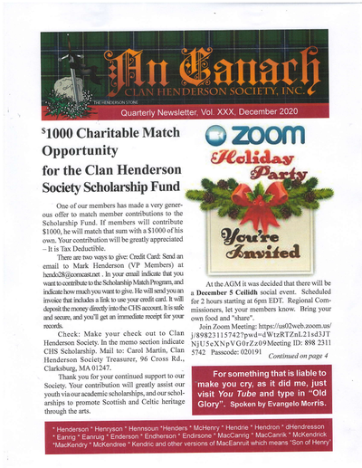 An Canach Q4 (Oct-Dec) - November Issue 2020